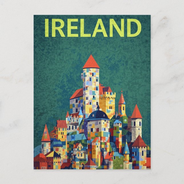Carte Postale Château d'Irlande Couleur Voyage Rétro (Devant)