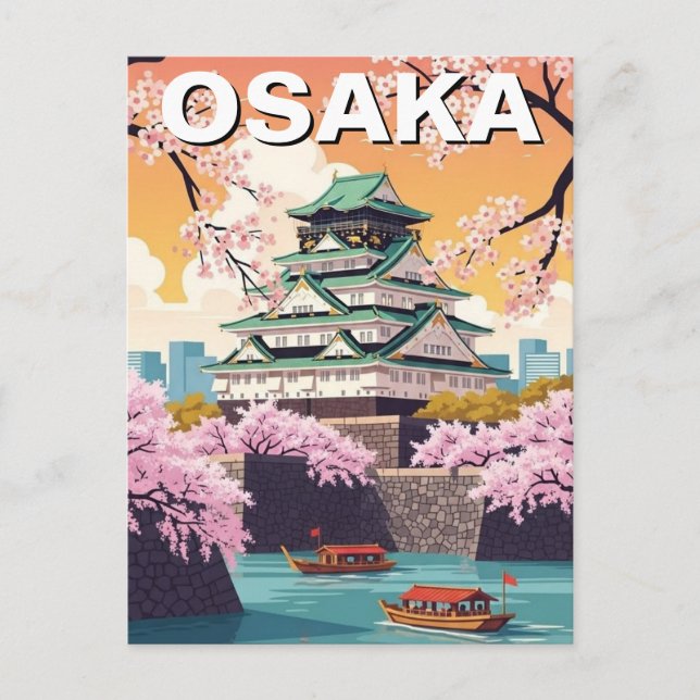 Carte Postale Château d'Osaka Japon (Devant)