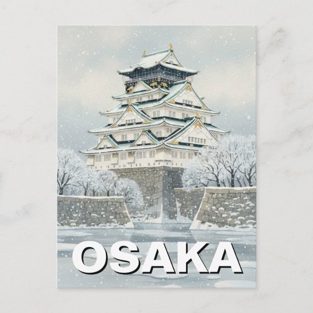Carte Postale Château d'Osaka Japon (Devant)