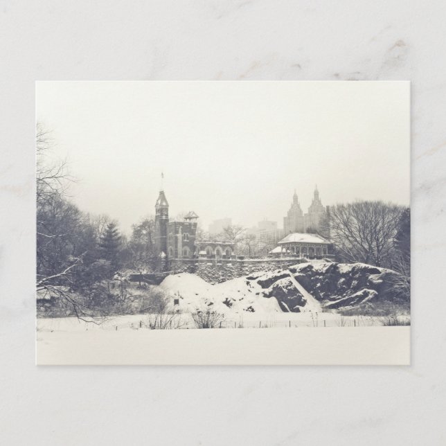 Carte Postale Château du Belvédère en hiver à Central Park (Devant)