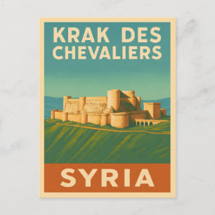 Carte Postale Château du Vintage voyage rétro Krak des Chevalier
