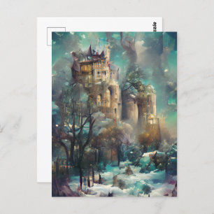 Carte Postale Château En Forêt, Imaginaire Jungle, Château Magiq