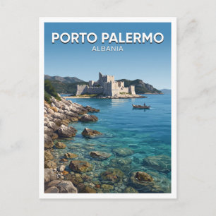 Carte Postale Château et baie de Porto Palermo Himarë Albanie Vo