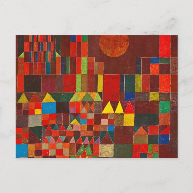 Carte Postale Château et soleil, 1928 par Paul Klee (Devant)