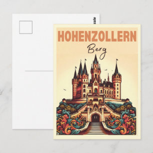 Carte Postale Château Hohenzollern vintage cadeau Burg Hohenzoll