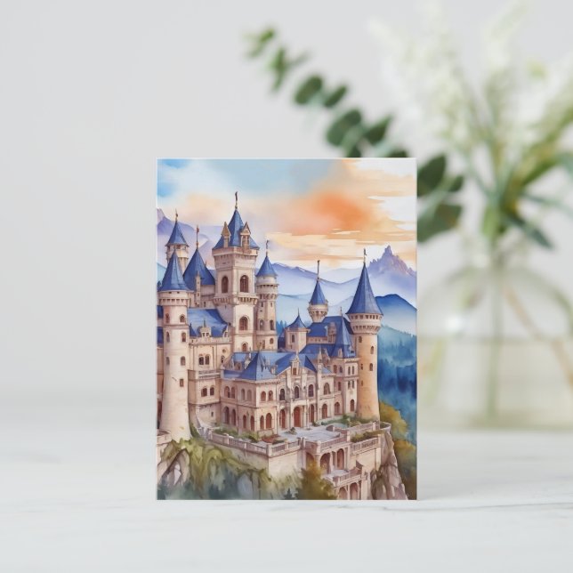 Carte Postale Château Renaissance dans les montagnes. Technologi (Debout devant)