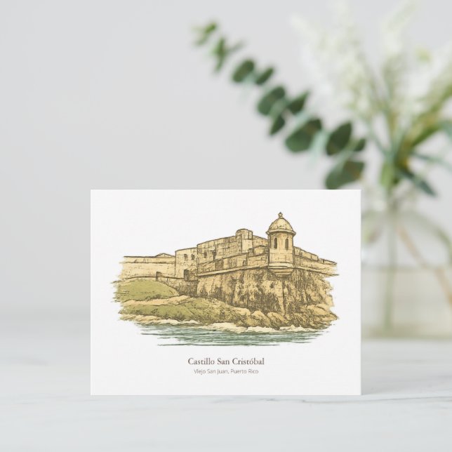 Carte Postale Château San Cristóbal – San Juan (Debout devant)