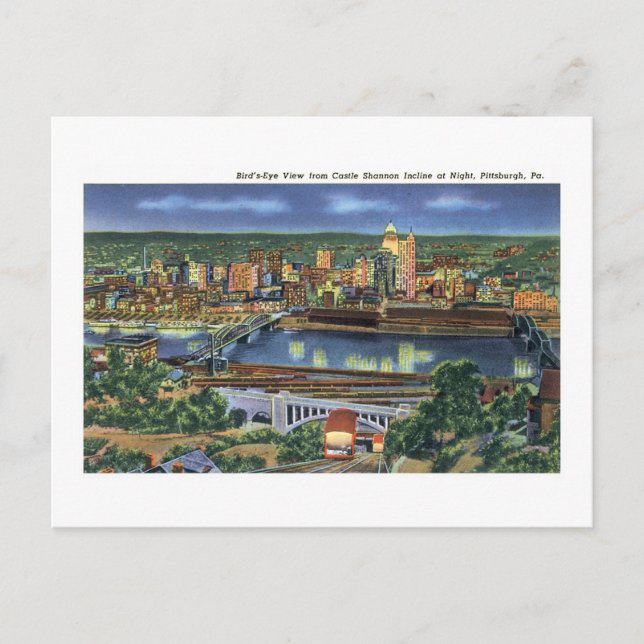 Carte Postale Château Shannon Incline, Pittsburgh, PA (Devant)