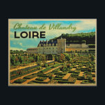 Carte Postale Château vintage de Villandry Loire<br><div class="desc">Cette nouvelle image vintage présente le château du Château de Villandry en Loire,  France. Les fameux jardins,  les Jardins de Villandry,  occupent l'avant-plan tandis que le palais est présenté derrière.</div>