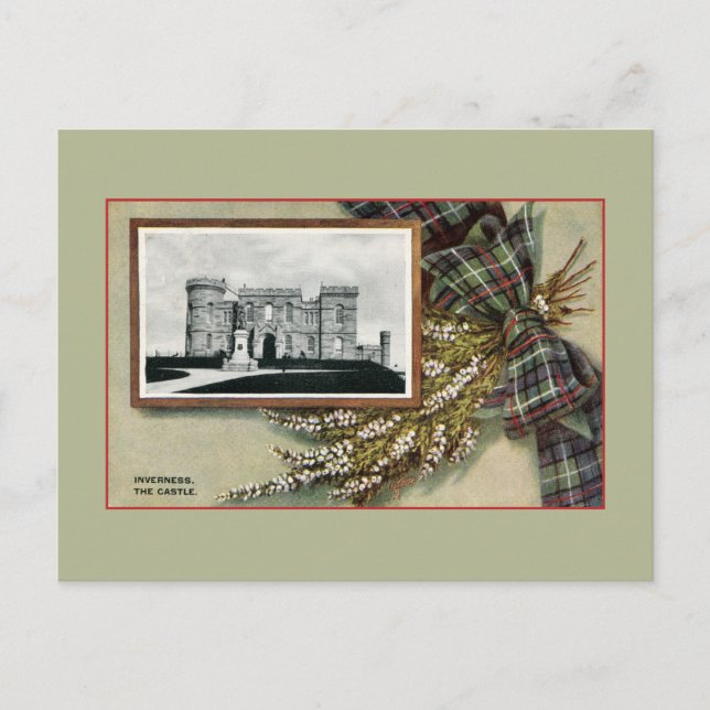 Carte Postale Château vintage Inverness traditionnel écossais (Devant)