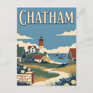 Carte Postale Chatham Massachusetts Cape Cod Affiche Vintage