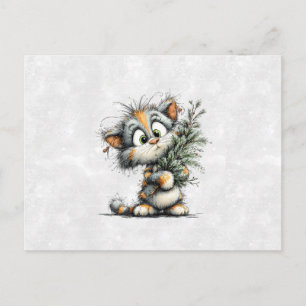 Carte Postale Chaton de Noël