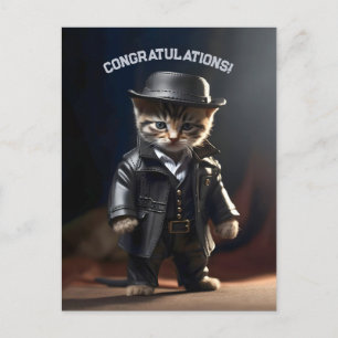 Carte Postale Chaton Gangster