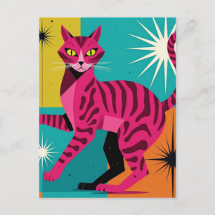 Carte Postale Chaton Rose
