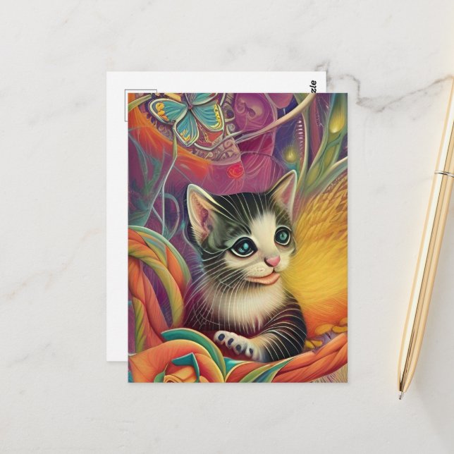 Carte Postale Chatons adorables 1 (Devant/Arrière en situation)