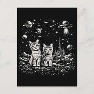 Carte Postale Chatons de l'espace Chats dans le Cosmos