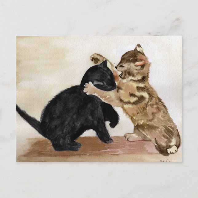 Carte Postale Chatons Joueurs (Devant)