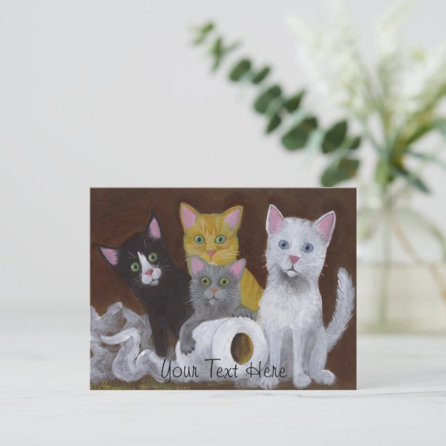 Carte Postale Chatons Joueurs (Debout devant)