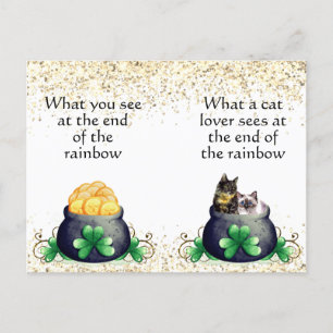 Carte Postale Chats à la fin de l'arc-en-ciel, Saint Patrick's D