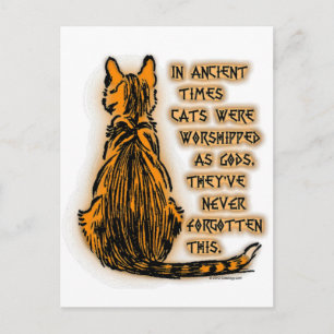 Carte Postale Chats adorés comme dieux