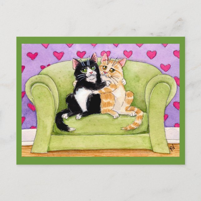 Carte postale Chats amoureux (Devant)
