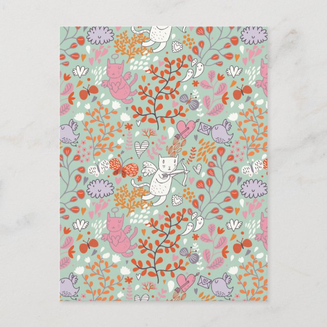 Carte Postale Chats anges (Devant)