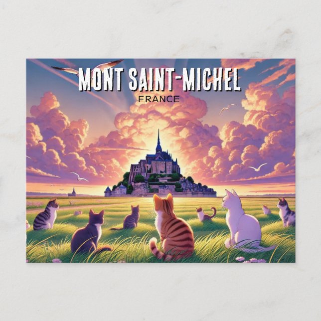 Carte Postale Chats au Mont Saint-Michel France (Devant)