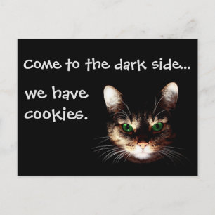 Carte Postale Chats Badass - "Dark Side has Cookies"