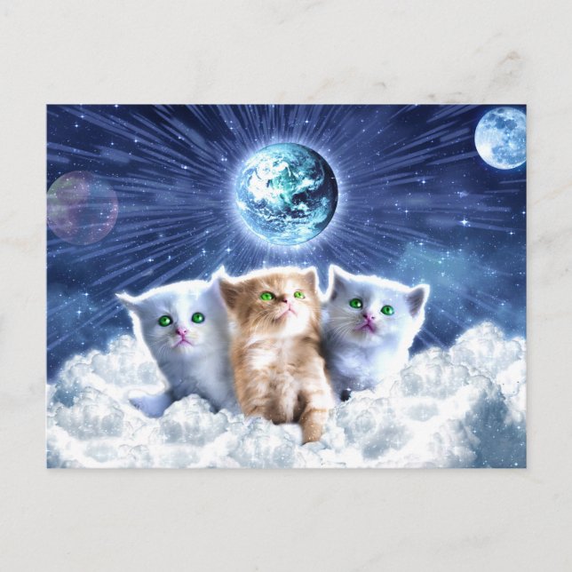 Carte Postale Chats dans le nuage (Devant)