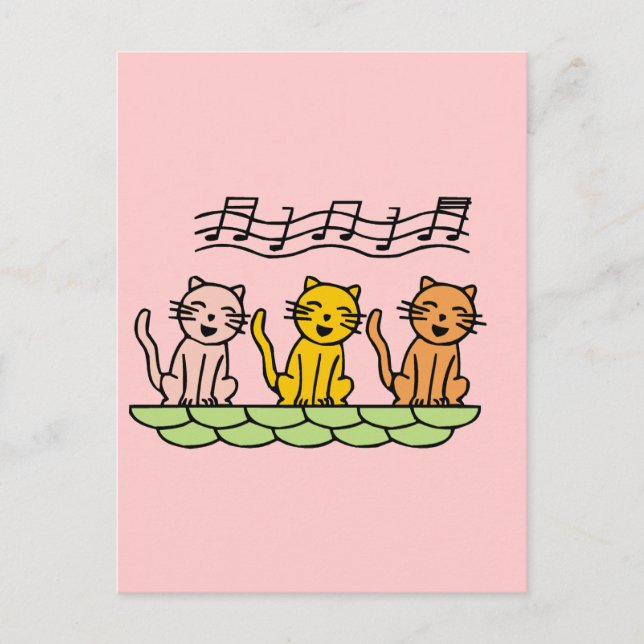Carte Postale Chats de chant T-shirts et cadeaux (Devant)