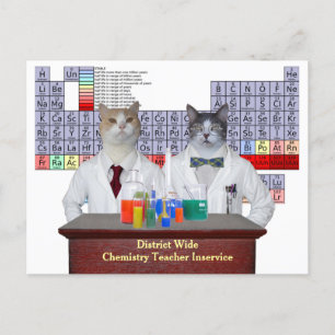 Carte Postale Chats de chimie amusants