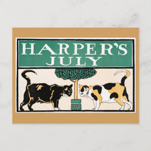 Carte Postale Chats de juillet de Harper vintage par Edward Penf