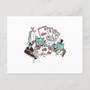 Carte Postale Chats de poker