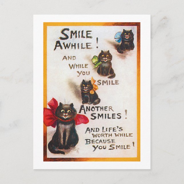 Carte Postale Chats de sourire, Louis Wain (Devant)