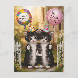 Carte Postale Chats drôles d'anniversaire du signe du zodiaque G