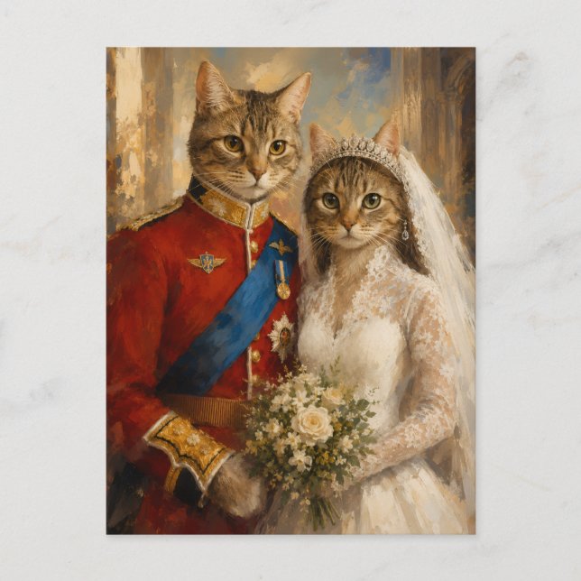 Carte Postale Chats du mariage royal de Prince William et Cather (Devant)