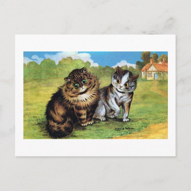Carte Postale Chats en amour, Louis Wain (Devant)