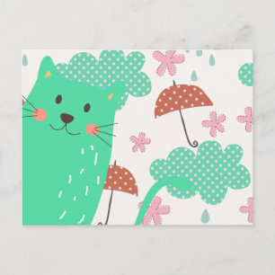 Carte Postale Chats en pluie