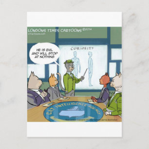 Carte Postale Chats Ennemi naturel drôle