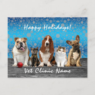 Carte Postale Chats et chiens Vétérinaires Noël