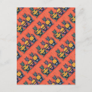 CARTE POSTALE CHATS ET JACKS NOIRS NE VOIENT AUCUN MAL, DES ÉLÉM