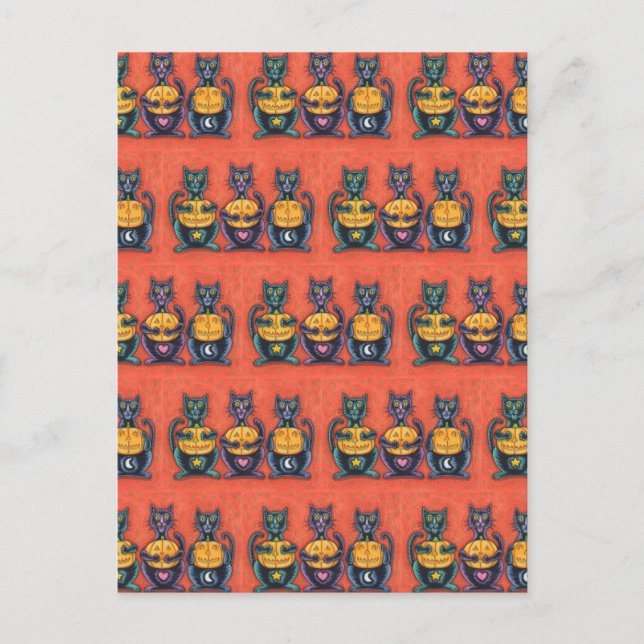 CARTE POSTALE CHATS ET JACKS NOIRS NE VOIENT AUCUN MAL, DES ÉLÉM (Devant)