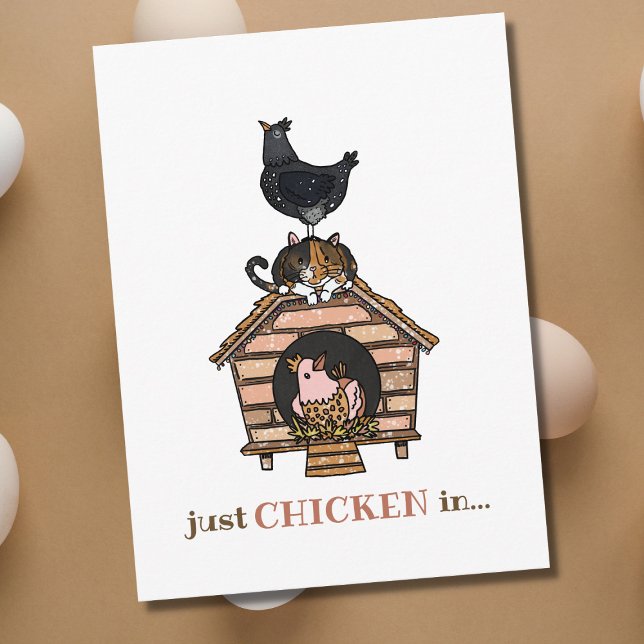 Carte Postale Chats et poulets amusants, rien que l'enregistreme (Créateur téléchargé)