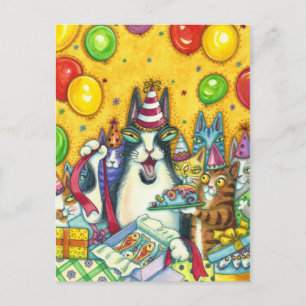 CARTE POSTALE CHATS HISS N' FITZ, CHATONS, SOURIS, ANNIVERSAIRE