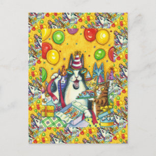 CARTE POSTALE CHATS HISS N' FITZ, CHATONS, SOURIS, ANNIVERSAIRE 