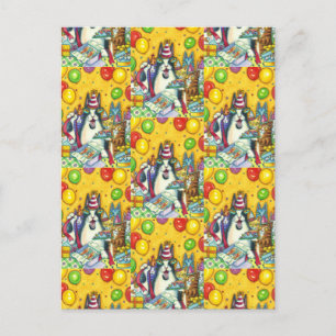 CARTE POSTALE CHATS HISS N' FITZ, CHATONS, SOURIS, ANNIVERSAIRE 