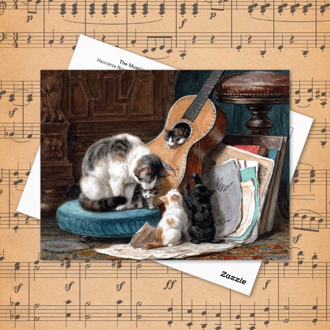 Carte Postale Chats jouant avec la guitare Henriëtte Ronner-Knip (Créateur téléchargé)