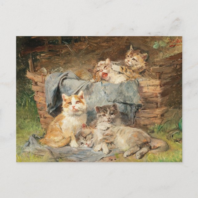 Carte Postale Chats joueurs | Julius Adam le Jeune (Devant)