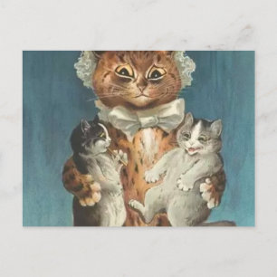 Carte Postale Chats jumeaux Louis Wain