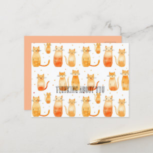 Carte Postale Chats Kitty Orange